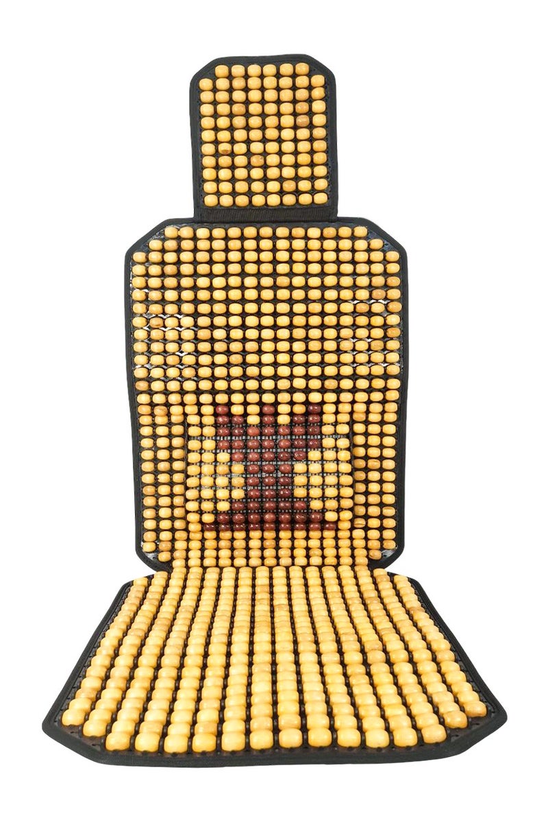 Wooden Bead Car Seat Cushion for Driver & passenger Seat Universal Fit with Ventilation Massaging Effect Durable Strings Easy Installation for Cars Trucks SUVs - - Image 1