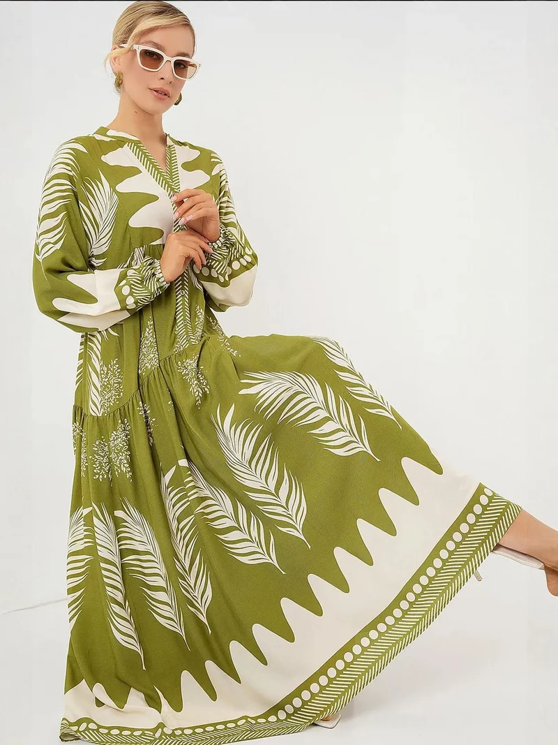 BIG DART BDART Patterned V-Neck Maxi Dress