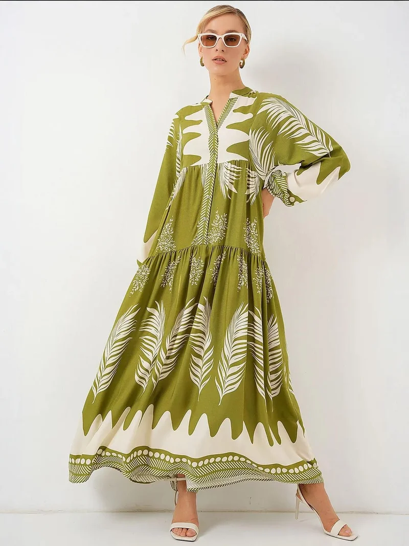 BIG DART BDART Patterned V-Neck Maxi Dress