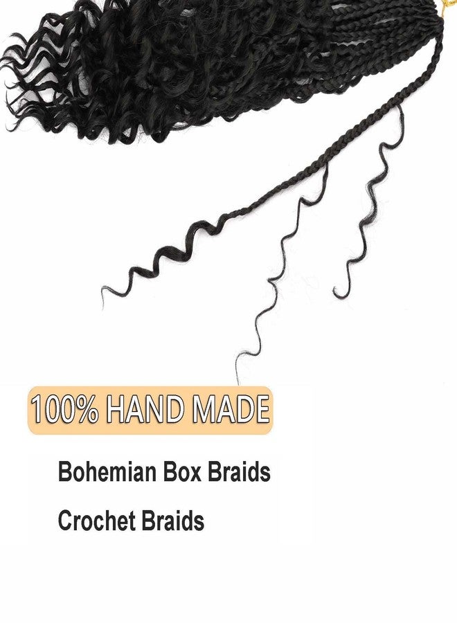 ميتاركو 8 حزم من ضفائر شعر كروشيه Goddess Box Braids بطول 14 بوصة مع أطراف مجعدة، ضفائر شعر بوهو Bohemian Box Braids للنساء (حزمة من 8 قطع، 14 بوصة) - Image 4