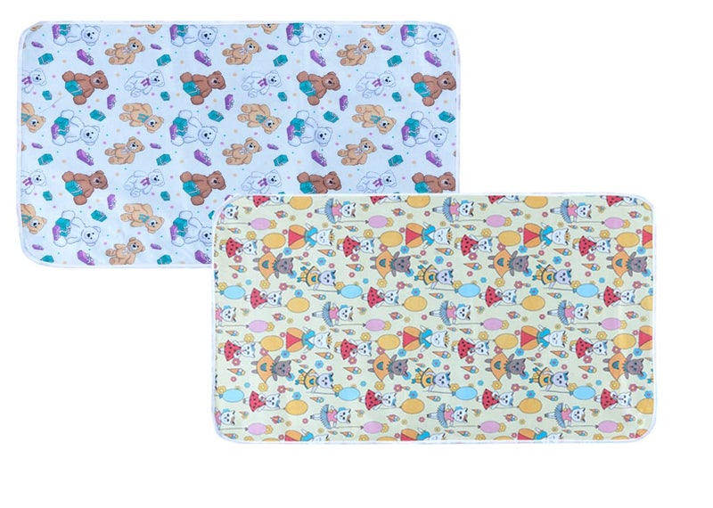 Aazeem New Born Baby Polyster Sheets Waterproof | Bed Protector Baby Dry Sheet | Baby Dry Mats Waterproof and New Baby Born Product |Pack of 2 |Peach | - Image 1