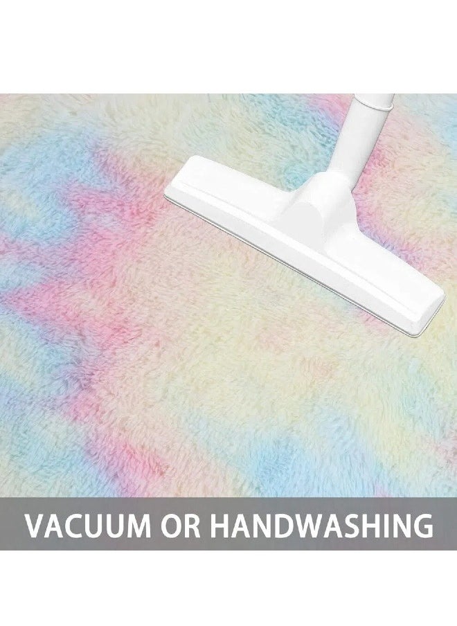 Generic - Soft Area Rug, Tie-Dyed Rugs Floor Mat Modern Luxury Rectangle Carpet Ultra Soft Comfy Modern Home Decor for Kidsroom,Non Slip Rectangular Mat (Rainbow) - Image 1