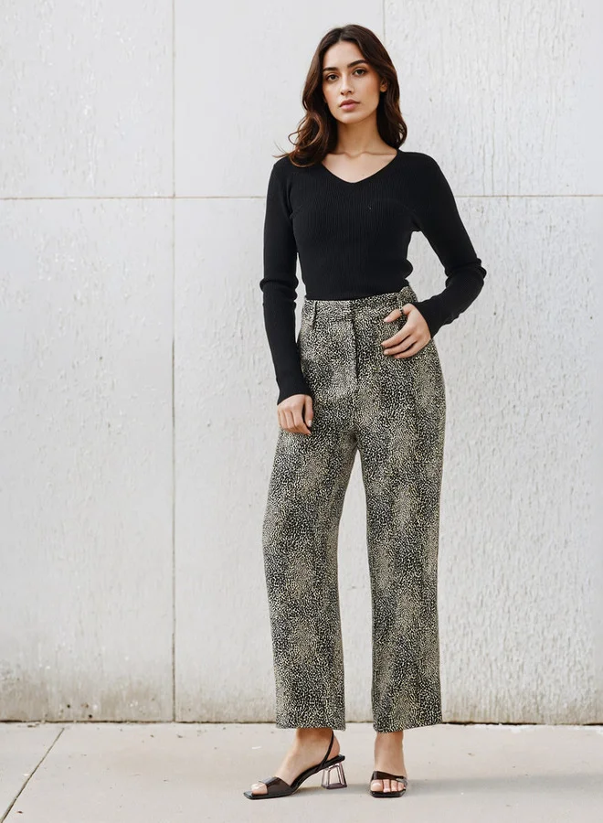 2Xtremz 2Xtremz Regular Fit Ribbed V-neck Tricot Sweater