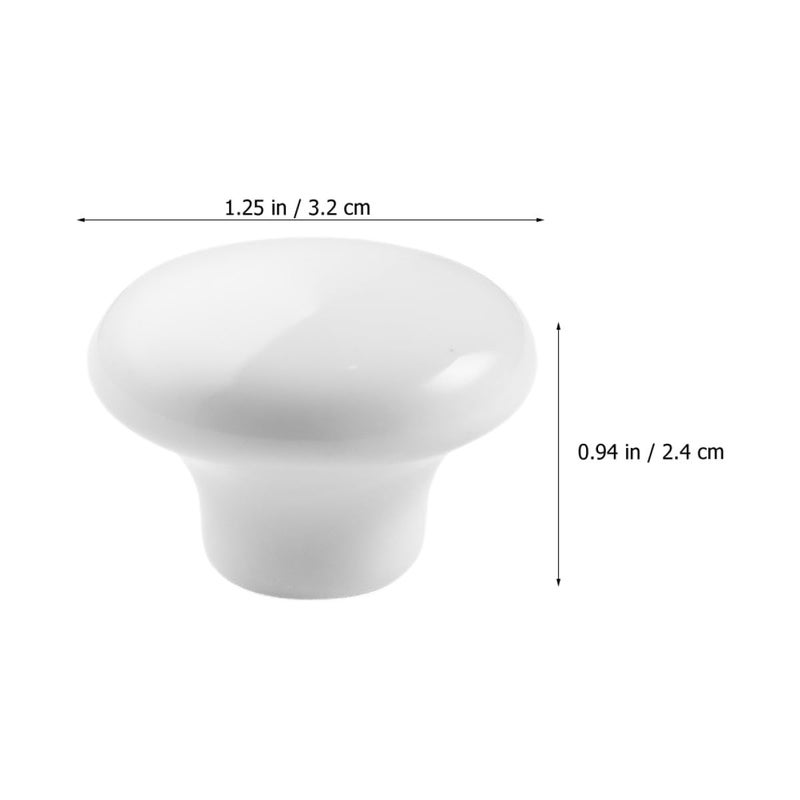 Vintage White Ceramic Cabinet Knobs 32mm Round Drawer Handles 10 Pack - Image 3