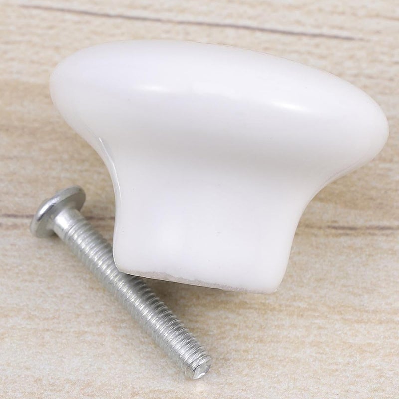 Vintage White Ceramic Cabinet Knobs 32mm Round Drawer Handles 10 Pack - Image 5