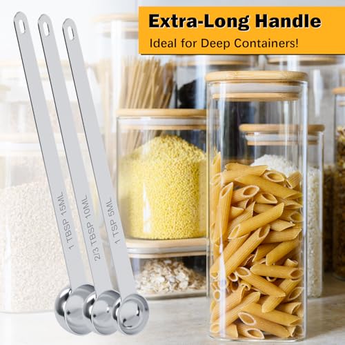 LEIFENY 1PCS 1Tsp(1/3tbsp, 5ml) Extra Long Handle Measuring Spoon, Single Stainless Steel Individual Measure Scoop Only - Image 3