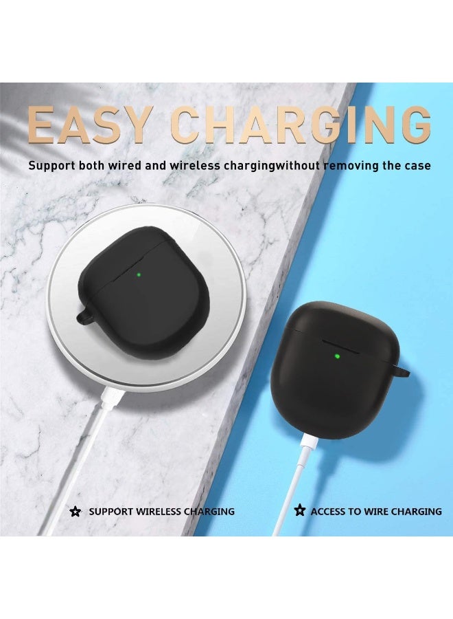 حافظة سماعات بوز كوات كومفورت III مع قلم تنظيف، غلاف سيليكون ناعم واقي مع سلسلة مفاتيح للرجال والنساء - أسود - Image 5