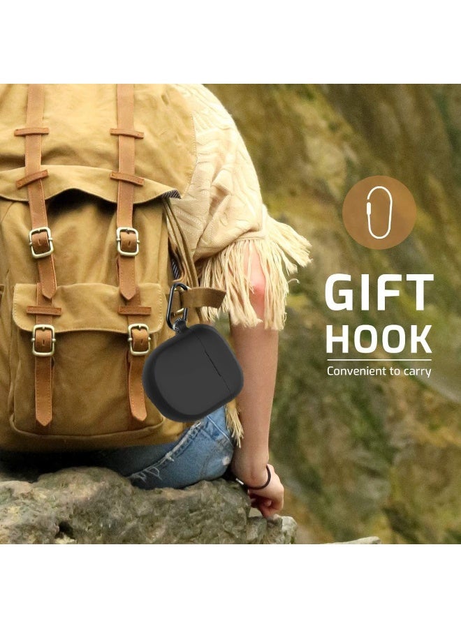 حافظة سماعات بوز كوات كومفورت III مع قلم تنظيف، غلاف سيليكون ناعم واقي مع سلسلة مفاتيح للرجال والنساء - أسود - Image 4