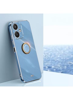 HuHa Case Cover For Xiaomi Redmi 13C 5G XINLI Straight Edge 6D Electroplate TPU Phone Case with Ring Holder Celestial Blue 