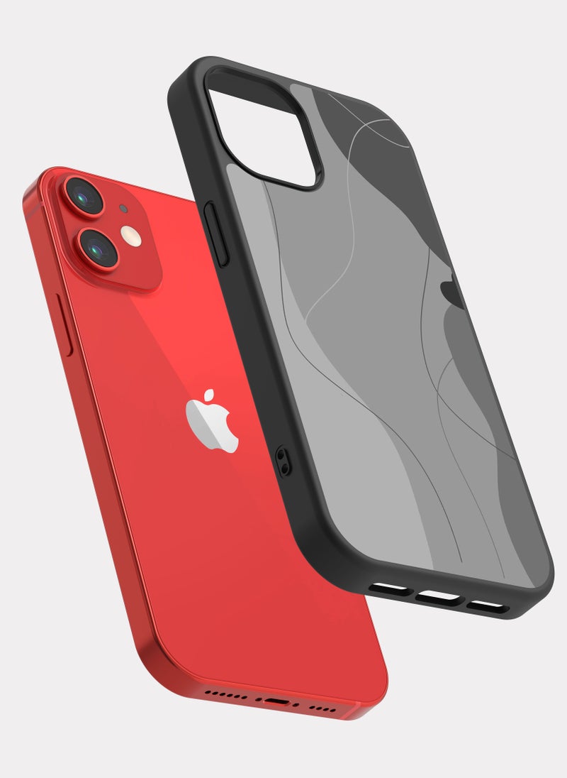 بكسلات كفر ايفون 12 ميني فن تجريدي رصاصي - Image 2