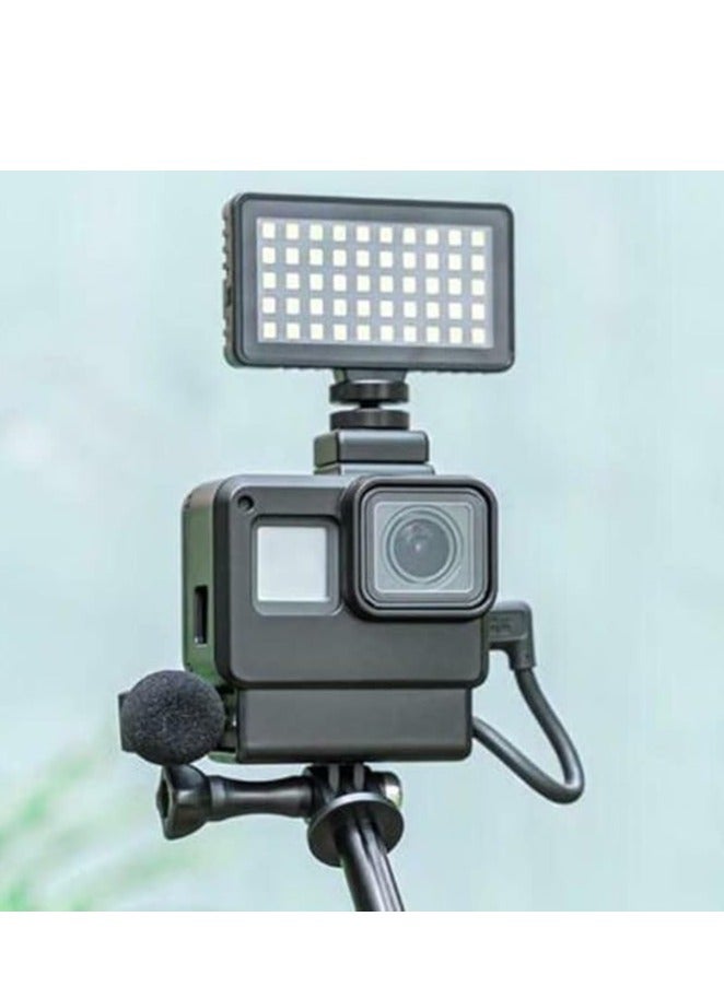 TELESIN TELESIN photo studio GP-VSS-001 Vlog Cage Extension Frame LED Light Mini Microphone Vlog Kit for Gopro 7/6/5 Sports Cam DSLR Vlog Accessories Kit for GoPro 7/6/5 Black  - Image 2