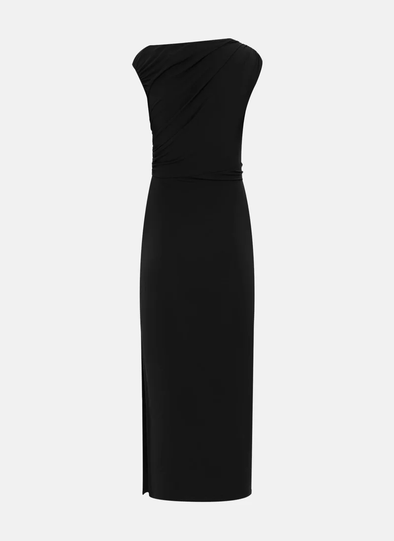 Lichi  Jersey maxi dress with one-shoulder bodice and waist decoration for Women | Best Price UAE