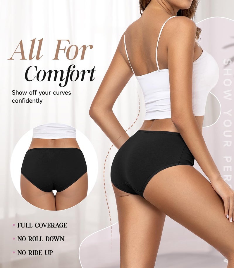 TANSTC Womens Underwear Low Waist Cotton Hipster Panties Full Coverage Stretch Briefs Breathable Panties 6 Pack - Image 4