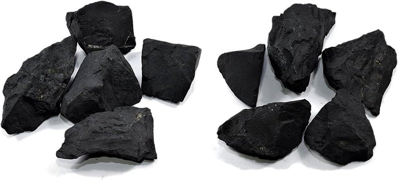 HQRP Shungite Raw Karelian Stones Rough Minerals Watering Stone Natural Crystal Mineral Specimens - 5PCS - Image 5