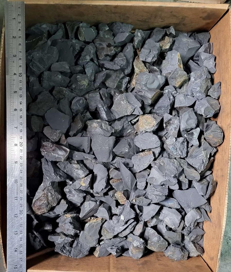 HQRP Shungite Raw Karelian Stones Rough Minerals Watering Stone Natural Crystal Mineral Specimens - 5PCS - Image 2