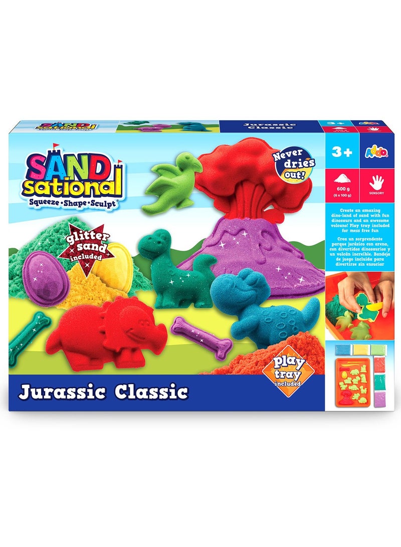 Addo Sandsational Jurassic Classic 600g | Dinosaur | Sand Creation | Super-soft Sand | Modelling Sand |  Creative Fun Ideas | Develops Sensory Skills | Entertaining Toy | Stress Relief Toys for Kids - Image 1