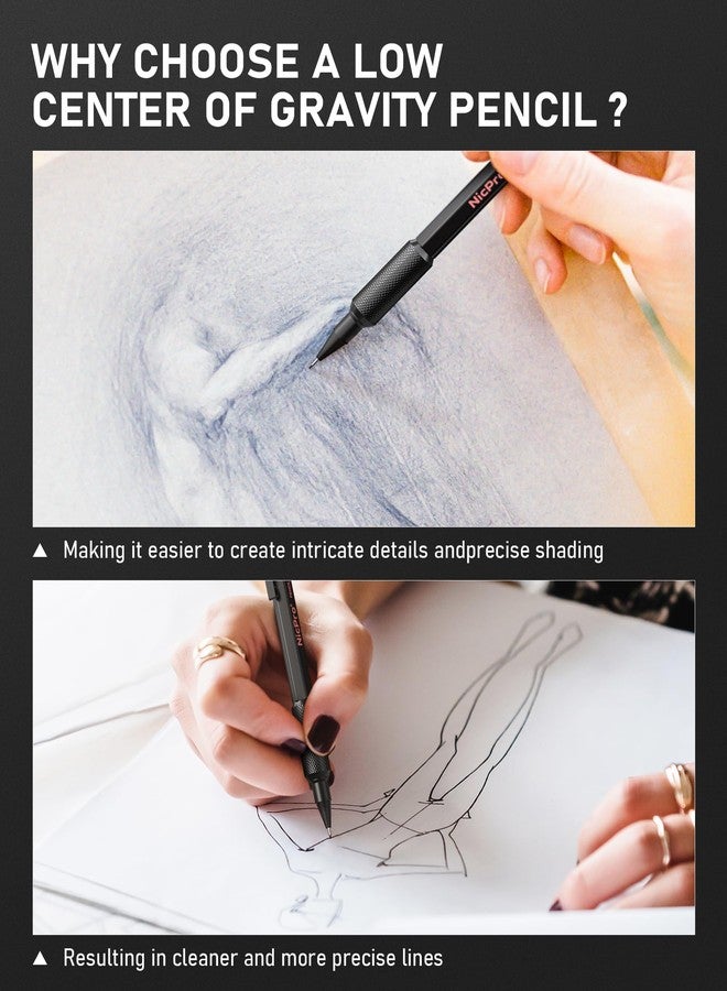 نيكبرو مجموعة أقلام رصاص ميكانيكية نيكبرو 0.5 مم مع حافظة، 3 أقلام رصاص ميكانيكية معدنية MP2000 مع 6 عبوات رصاص HB قابلة لإعادة التعبئة، ممحاة، غلاف مقاوم للماء للكتابة والرسم والتخطيط في الهواء الطلق - Image 3