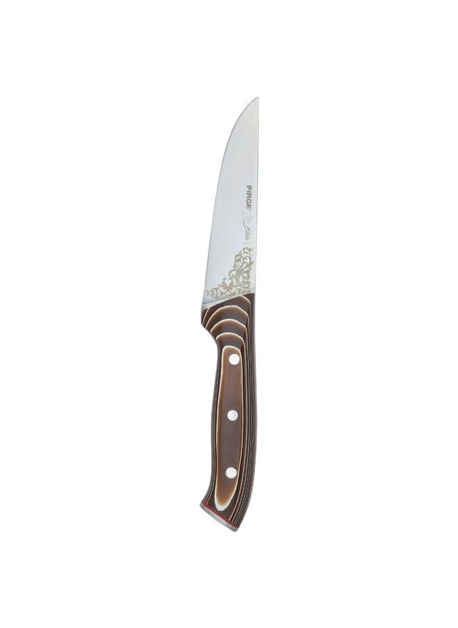 Alsaif - Steel Knife Engraved 14.5 Cm Wood Handle Brown - Image 1