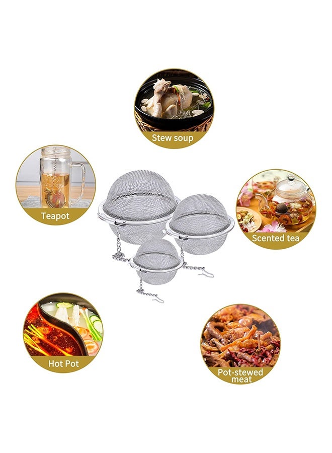 بيوينتي مصفاة شاي شبكية من الفولاذ المقاوم للصدأ، مصفاة شاي فائقة الدقة لأوراق الشاي السائبة، مصفاة شاي، مصفاة شاي، مجموعة من 3 قطع - Image 3