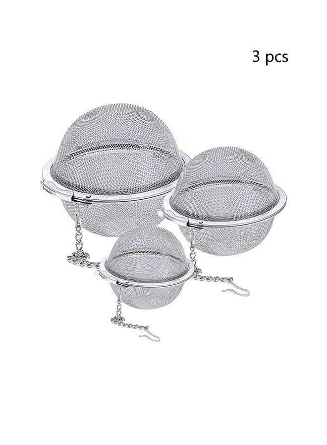 بيوينتي مصفاة شاي شبكية من الفولاذ المقاوم للصدأ، مصفاة شاي فائقة الدقة لأوراق الشاي السائبة، مصفاة شاي، مصفاة شاي، مجموعة من 3 قطع - Image 1