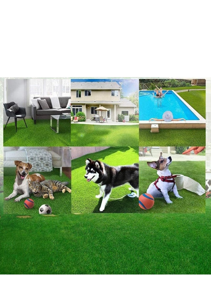 Generic FFD Artificial Grass Carpet - Realistic Fake Grass Turf for Garden, Lawn, Balcony, Landscape, and Pet Pad - Thick Synthetic Turf Mat with Natural Look  - Image 5