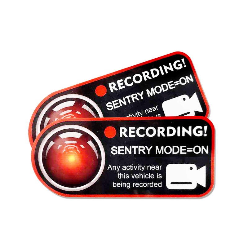 Model 3 Sentry Mode Static Sticker for Tesla Model 3 S X Y Car Camera Record Window Stickers Paste Without Trace 2PCS Red