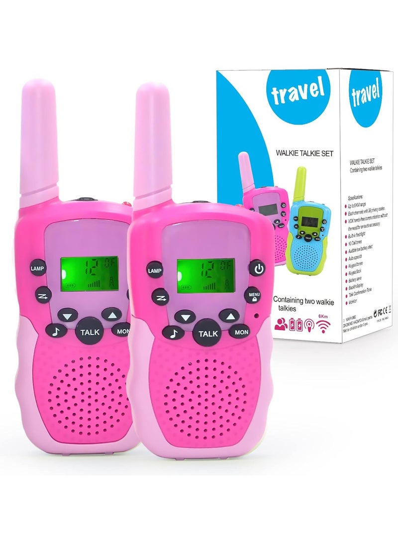 AROAQ 2 Pack Walkie Talkies for Kids Electronic Toys with 22 Channels & Flashlights & 3 Mile Range Toddler Toy for 3-12 Year Old Preschool Boys Girls Gifts for Sports Outdoor Game & Role Play - Image 1