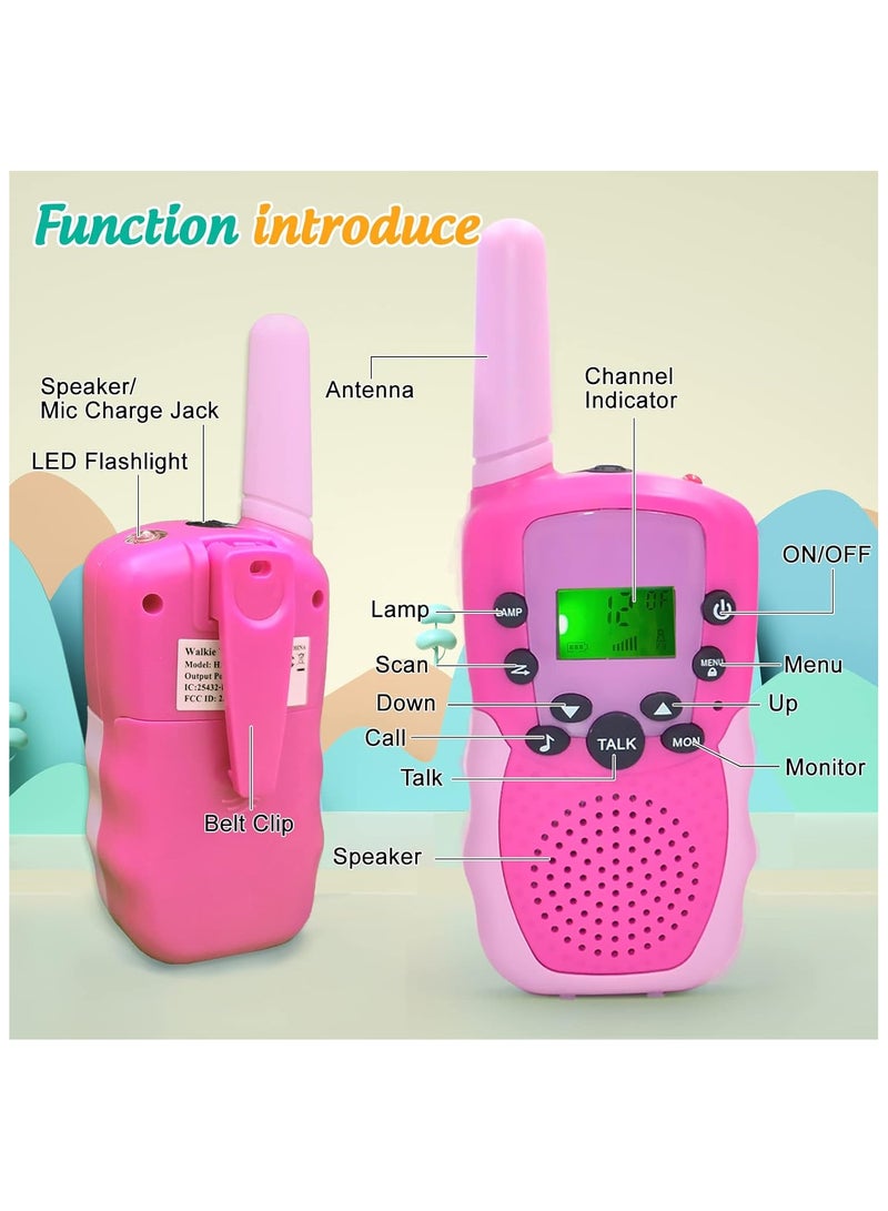 AROAQ 2 Pack Walkie Talkies for Kids Electronic Toys with 22 Channels & Flashlights & 3 Mile Range Toddler Toy for 3-12 Year Old Preschool Boys Girls Gifts for Sports Outdoor Game & Role Play - Image 2