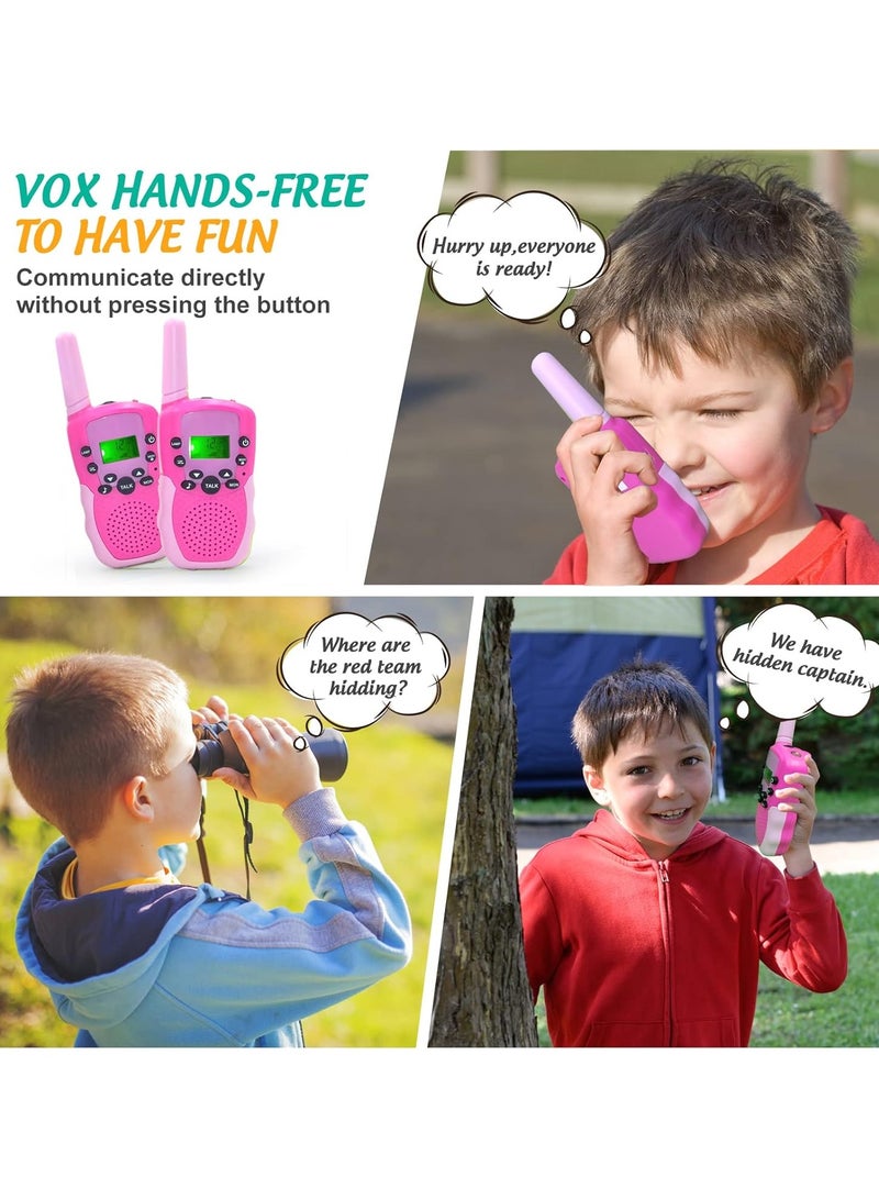AROAQ 2 Pack Walkie Talkies for Kids Electronic Toys with 22 Channels & Flashlights & 3 Mile Range Toddler Toy for 3-12 Year Old Preschool Boys Girls Gifts for Sports Outdoor Game & Role Play - Image 4