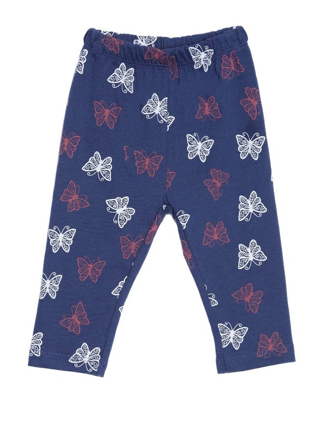 KRYPTIC Infant Navy Printed Pure Cotton Elasticated Waist Band Track Pant(Navy-24-36M) - Image 1