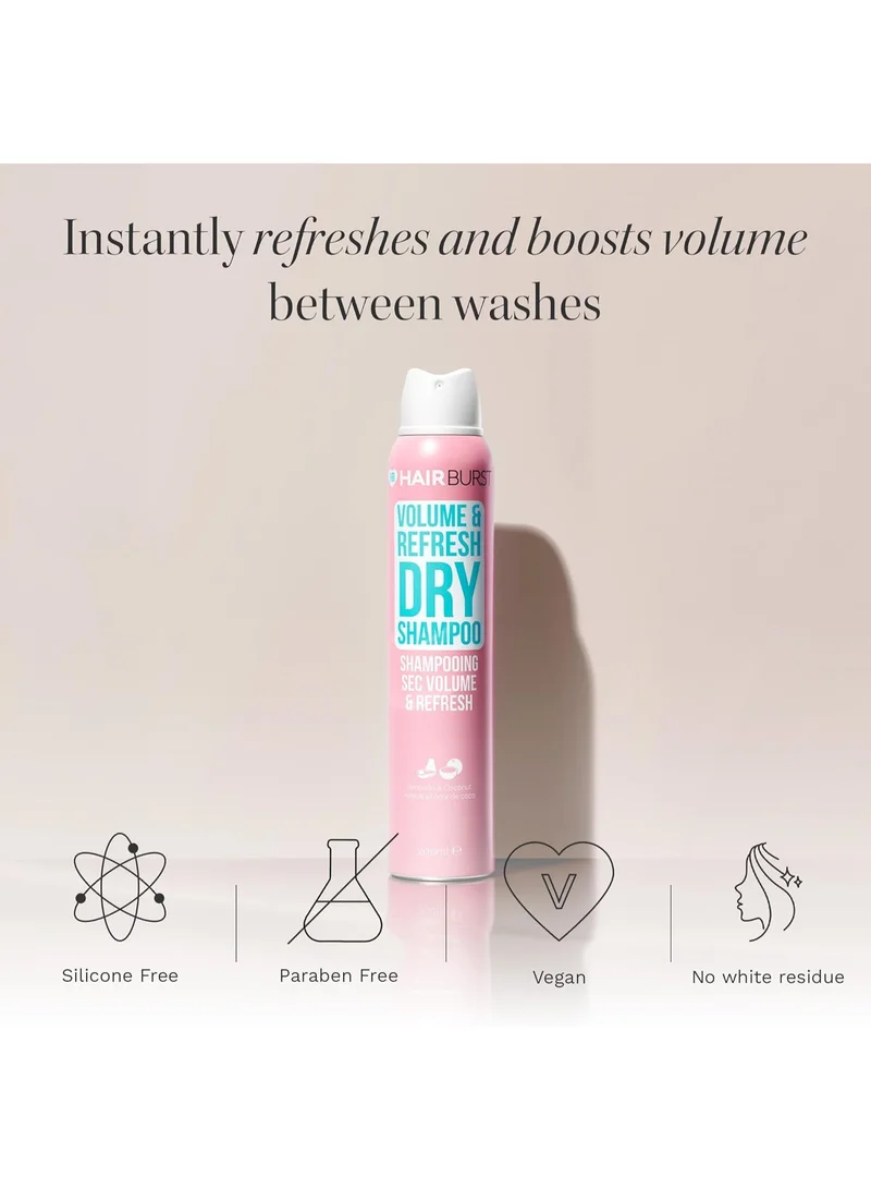 HAIR BURST Volume & Refresh Dry Shampoo — No White Residue, Revitalising Hair with Added Texture & Root Lift, Absorbs Excess Oils, Enriched with Hydrolysing Wheat Protein & Panthenol