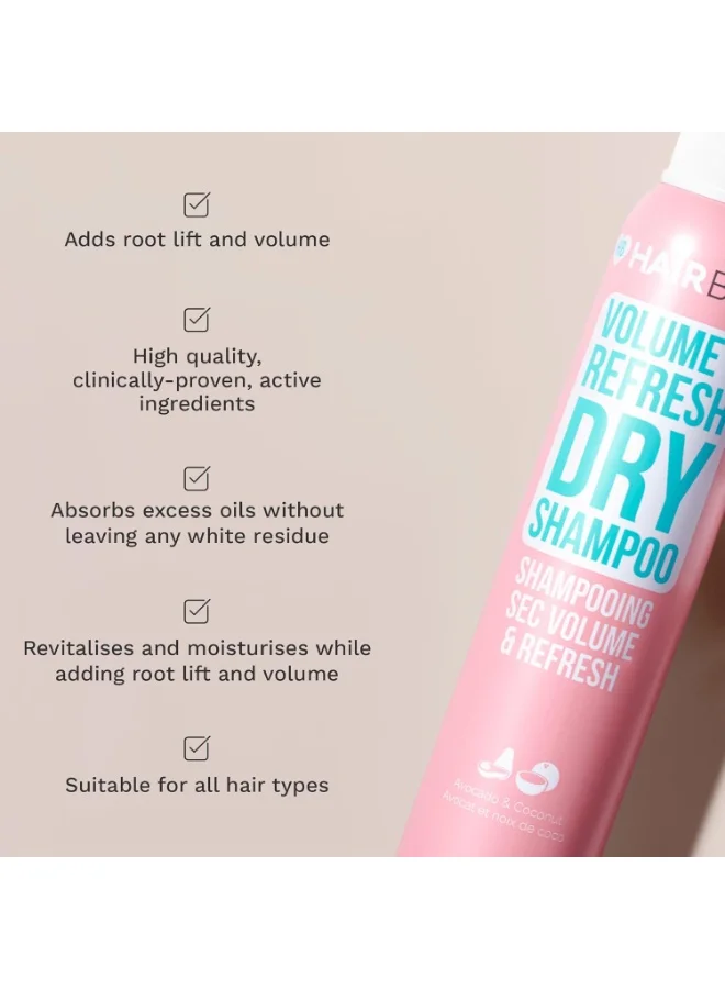 HAIR BURST Volume & Refresh Dry Shampoo — No White Residue, Revitalising Hair with Added Texture & Root Lift, Absorbs Excess Oils, Enriched with Hydrolysing Wheat Protein & Panthenol