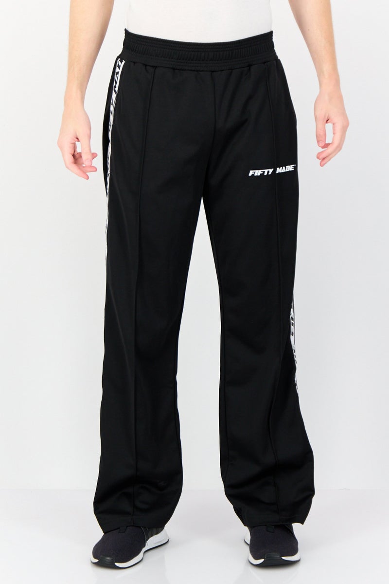 Fifty Made Men Sportswear Fit Long Inseam Training Track Pants, Black  - Image 1