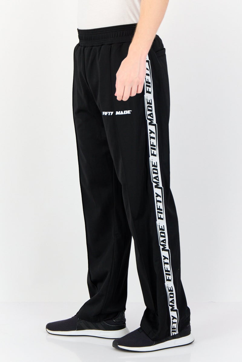 Fifty Made Men Sportswear Fit Long Inseam Training Track Pants, Black  - Image 3