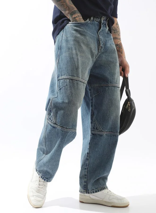 HIGH STAR  Blue Jeans Plain Button Woven Full Mid-Rise for Men – Make every day iconic for Men | Best Price UAE