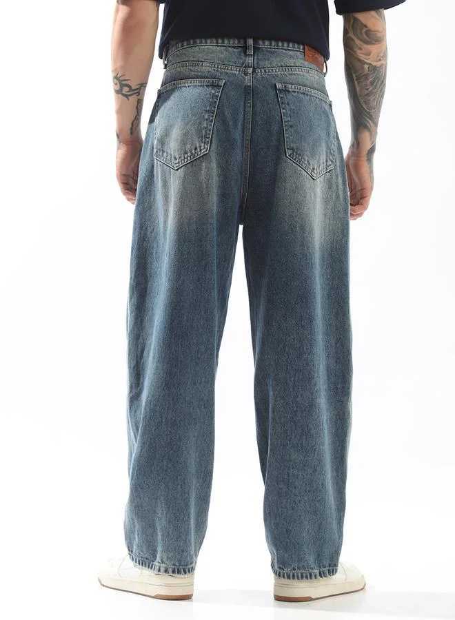 HIGH STAR  Blue Jeans Plain Button Woven Full Mid-Rise for Men – Make every day iconic for Men | Best Price UAE