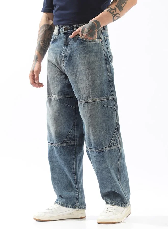 HIGH STAR  Blue Jeans Plain Button Woven Full Mid-Rise for Men – Make every day iconic for Men | Best Price UAE