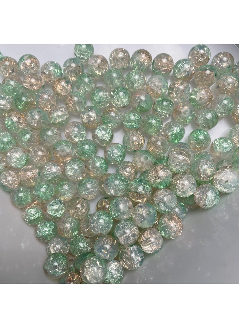 Generic Spot glass jewelry protein chalcedony beads loose beads 10mm bracelet diy pendant accessories imitation Jade paint - Image 1