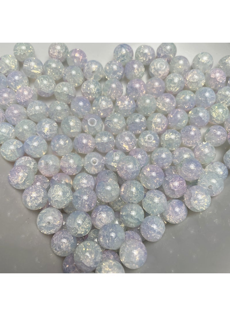 Generic Spot glass jewelry protein chalcedony beads loose beads 10mm bracelet diy pendant accessories imitation Jade paint - Image 4
