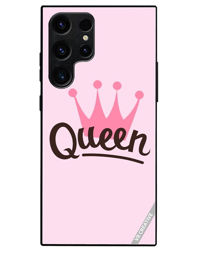 VR CREATIVE Protective Case Cover For Samsung Galaxy S25 Ultra Pink Queen Crown Design Multicolour