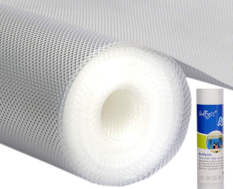 Bulfyss Multipurpose 60cm x 5m Super Strong EVA Anti-Slip Bathroom Kitchen Cabinet Placemats Shelf Mat Liner Sheets Roll, Fridge Mat, Table Mat (60cm X 5 Meters Roll, Transparent White) - Image 1