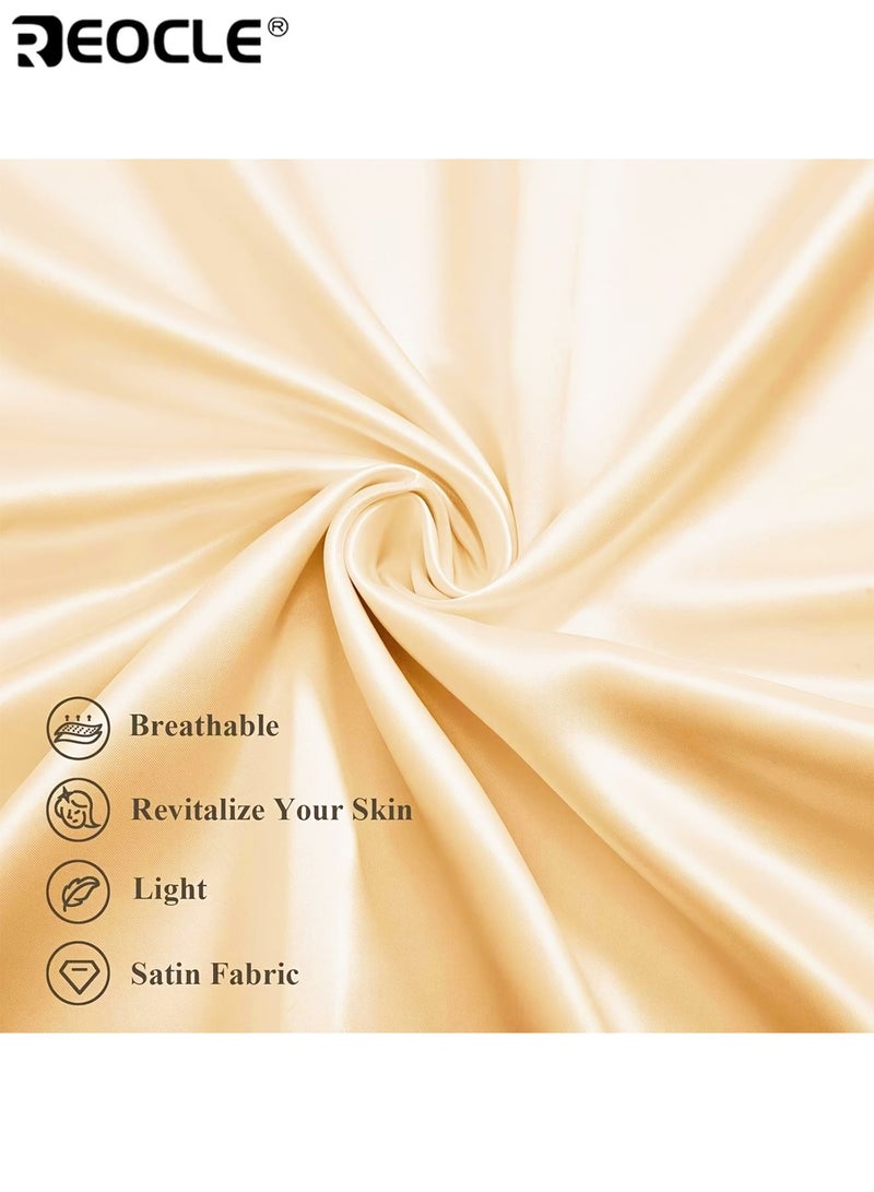 ريوكل قطعتان من كيس وسادة فاخر يشبه الحرير، قماش ناعم يسمح بالتهوية، مقاوم للتجاعيد، يحمي البشرة والشعر أثناء النوم، بلون موحد أنيق - Image 4