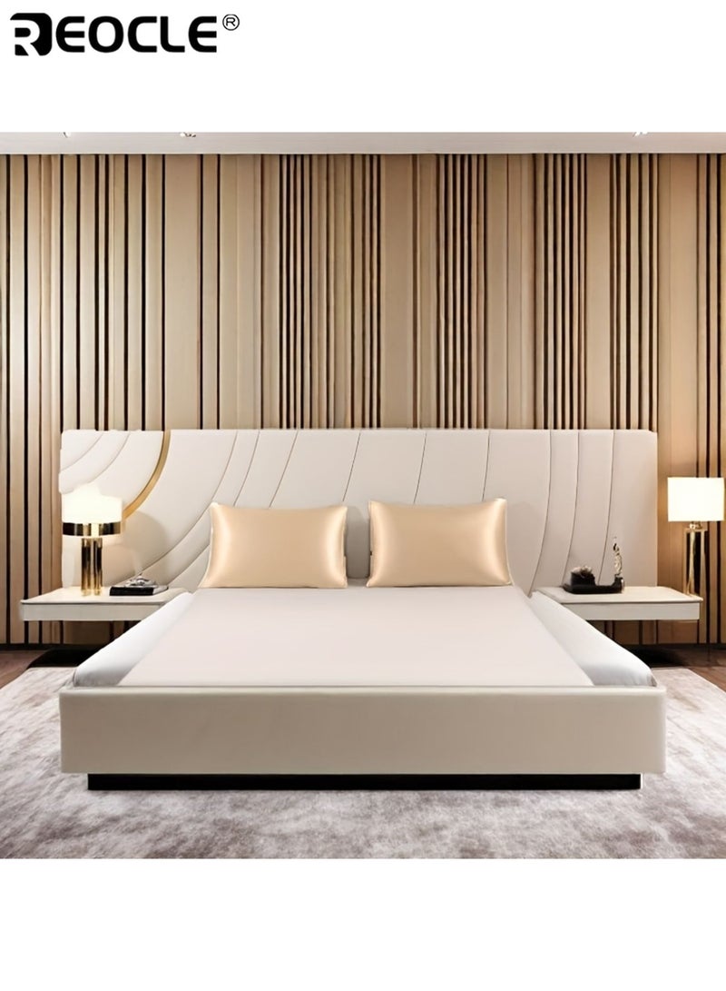 ريوكل قطعتان من كيس وسادة فاخر يشبه الحرير، قماش ناعم يسمح بالتهوية، مقاوم للتجاعيد، يحمي البشرة والشعر أثناء النوم، بلون موحد أنيق - Image 2