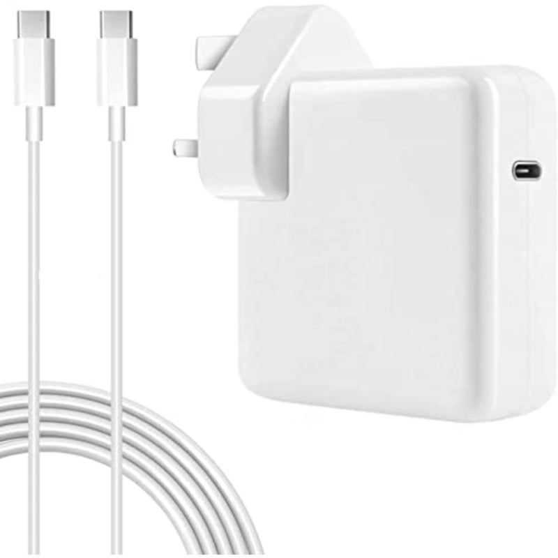 محول طاقة USB-C سريع 96 وات من النوع C لجهاز MacBook Pro 16/15/14/13 بوصة، Air، 12 بوصة - يتضمن كابل USB-C إلى C بطول 6.57 قدم/2 متر - أجهزة الكمبيوتر المحمولة، وأجهزة الكمبيوتر اللوحية والهواتف الذكية، وشاحن Thunderbolt - Image 1