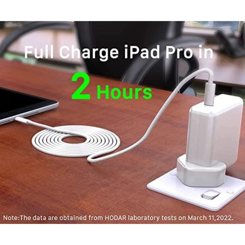 محول طاقة USB-C سريع 96 وات من النوع C لجهاز MacBook Pro 16/15/14/13 بوصة، Air، 12 بوصة - يتضمن كابل USB-C إلى C بطول 6.57 قدم/2 متر - أجهزة الكمبيوتر المحمولة، وأجهزة الكمبيوتر اللوحية والهواتف الذكية، وشاحن Thunderbolt - Image 2