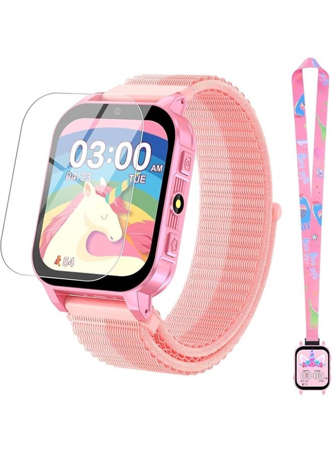 cjc Smart Watch for Kids with 30 Puzzle Games, 140 Educational Learning Cards, Screen Protector, HD Touch Screen, Camera, Music, Pedometer - Perfect for Girls Ages 4-12 as Fun & Educational Birthday Gift - Image 1