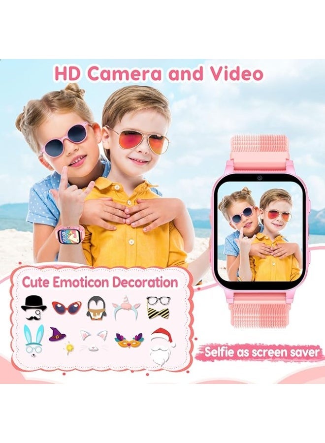 cjc Smart Watch for Kids with 30 Puzzle Games, 140 Educational Learning Cards, Screen Protector, HD Touch Screen, Camera, Music, Pedometer - Perfect for Girls Ages 4-12 as Fun & Educational Birthday Gift - Image 2