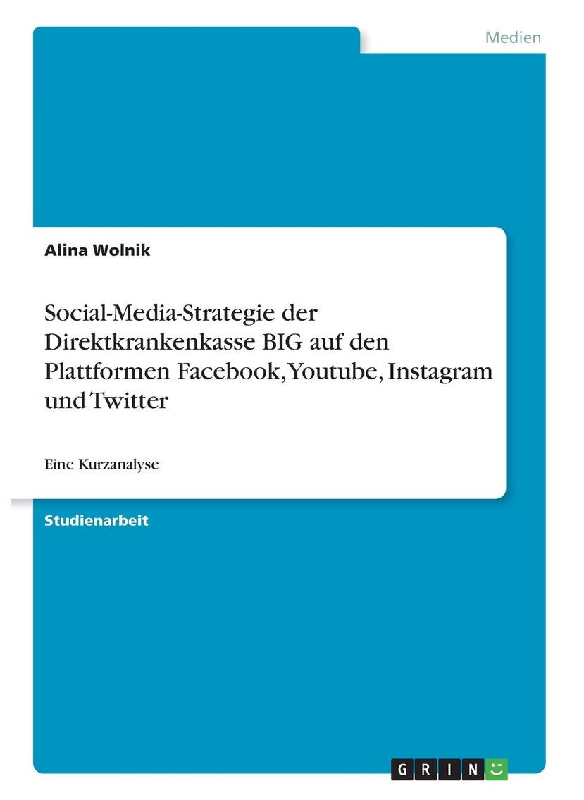 Social-Media-Strategie der Direktkrankenkasse BIG auf den Plattformen Facebook, Youtube, Instagram und Twitter: Eine Kurzanalyse 