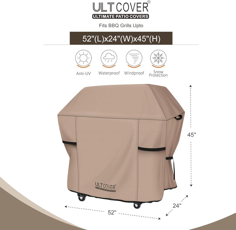 ULTCOVER غطاء شواية أولتكوفر المضاد للماء مقاس 52 بوصة، غطاء باربيكيو متين لشوايات الغاز الخارجية ذات 2-4 شعلات - Image 2