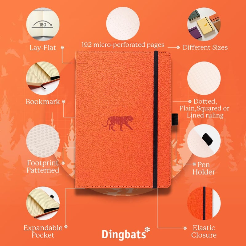 Dingbats* Notebooks Dingbats* Wildlife Ruled Journal A5 - Vegan Leather Hard Cover, Ideal for Work, Travel - Pocket, Elastic Closure, Bookmark - Image 3